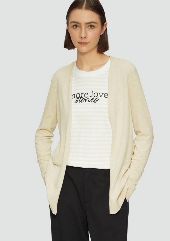s.Oliver Cardigan aus Viskose-Baumwollmix - beige