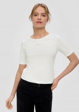 s.Oliver T-Shirt mit Logoprint - creme