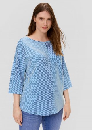 s.Oliver Shirt mit Streifenstruktur - himmelblau