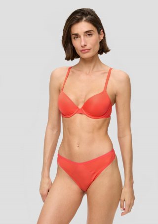 s.Oliver Nahtloser String mit Mesh-Einsatz - orange