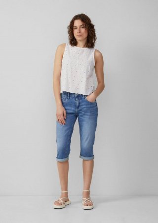 s.Oliver Jeans Catie / Slim Fit / Mid Rise / Capri Length - blau