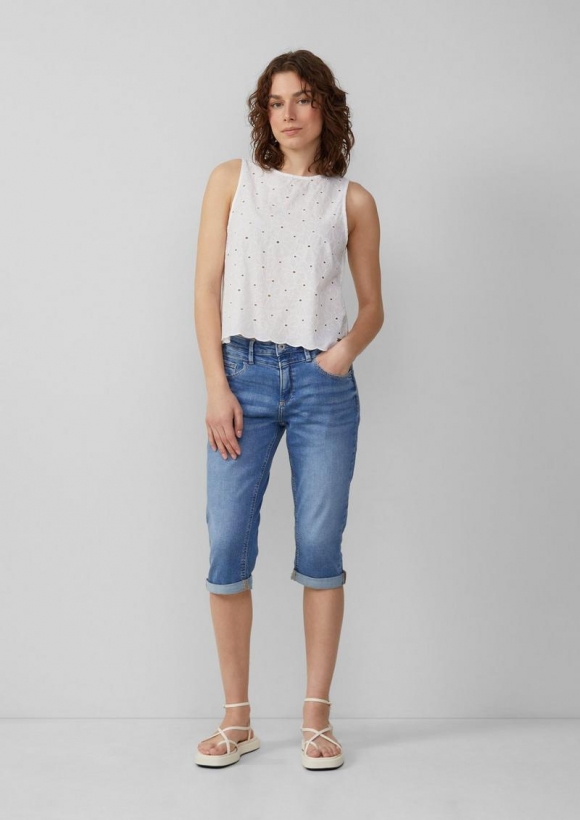 s.Oliver Jeans Catie / Slim Fit / Mid Rise / Capri Length - blau