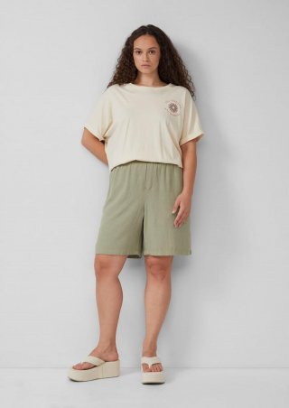 s.Oliver Shorts aus Leinen-Viskose-Mix - salbeigrün