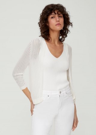 s.Oliver Strickjacke aus Viskose - ecru