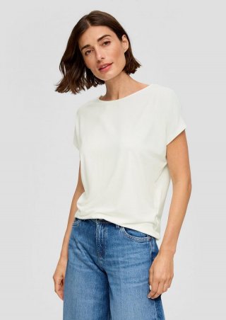 s.Oliver T-Shirt aus Viskosestretch im Relaxed Fit - creme