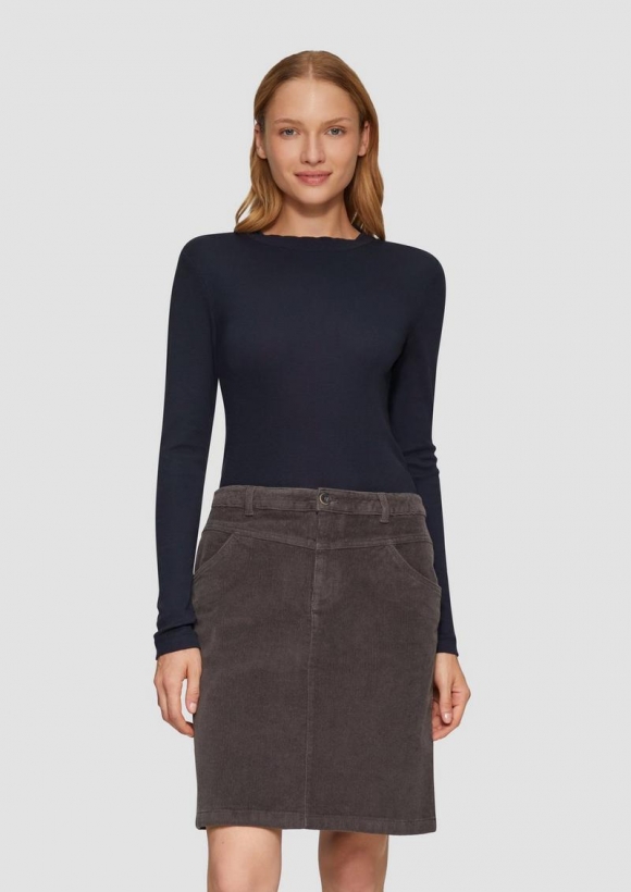 s.Oliver Langarmshirt mit Muschelkante - navy