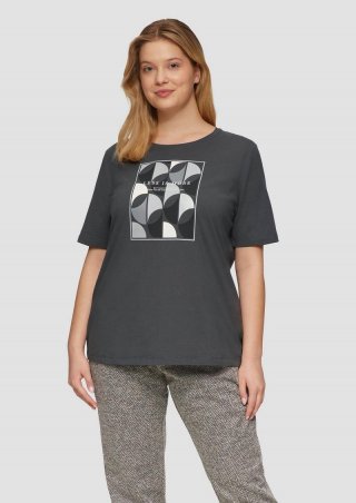 s.Oliver T-Shirt mit Frontprint - dunkelgrau