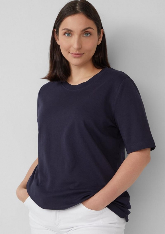 s.Oliver T-Shirt aus Interlockjersey - navy