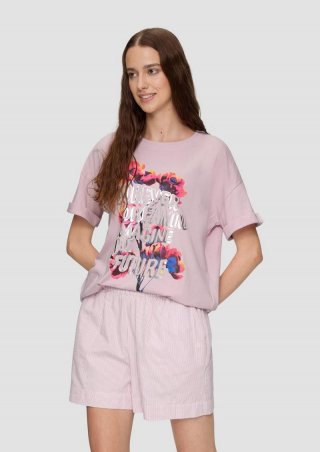 s.Oliver Oversized T-Shirt aus Jersey mit Frontprint - zartrosa