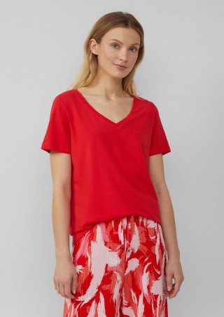 s.Oliver T-Shirt mit V-Ausschnitt - rot