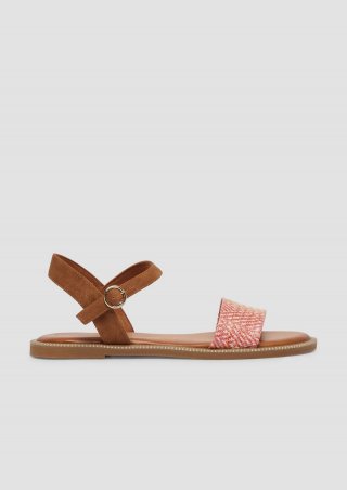 s.Oliver Riemchensandalen mit Glitzer-Details - pink