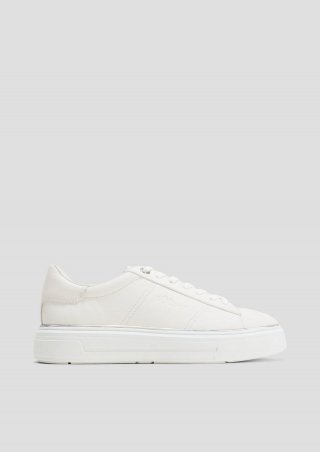 s.Oliver Cleane Sneaker mit Wildleder - weiß