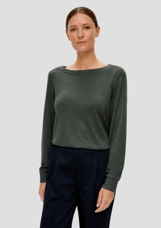 s.Oliver Longsleeve aus Viskosemix - olivgrün