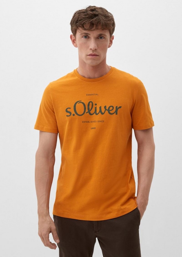 s.Oliver T-Shirt mit Logoprint - orange