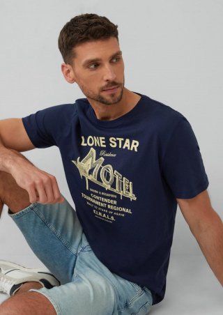 s.Oliver T-Shirt mit Artwork - tiefblau