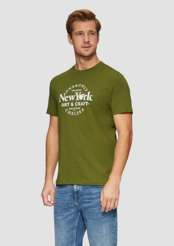 s.Oliver T-Shirt mit Frontprint - guacamole