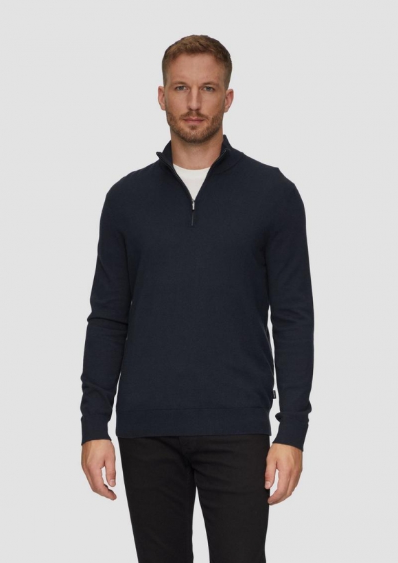 s.Oliver Strickpullover mit Stehkragen - navy s.Oliver Strickpullover mit Stehkragen - navy