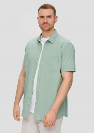 s.Oliver Kurzarmhemd mit Button-Down-Kragen - salbeigrün