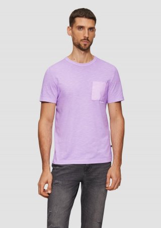 s.Oliver Baumwoll-T-Shirt mit Garment Dye - lavendel