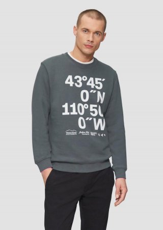 s.Oliver Sweatshirt mit Flock-Print - schiefergrau
