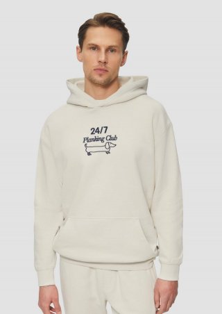 s.Oliver Softer Hoodie mit Stickerei im Relaxed Fit - wollweiß