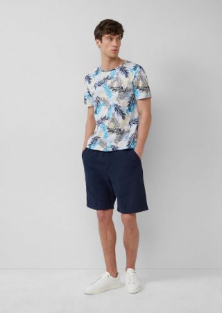s.Oliver Detroit: Strukturierte Bermuda im Relaxed Fit - tiefblau