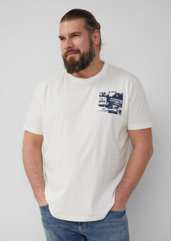 s.Oliver T-Shirt mit Artwork - weiß