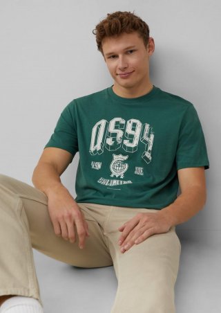 s.Oliver T-Shirt mit Frontprint - tannengrün