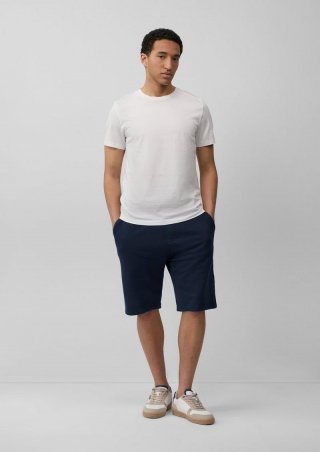 s.Oliver Detroit: Sweat-Bermuda im Relaxed Fit mit Garment Dye - tiefblau