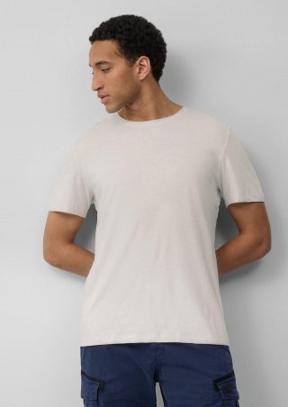 s.Oliver Jersey-T-Shirt aus Leinenmix - wollweiß