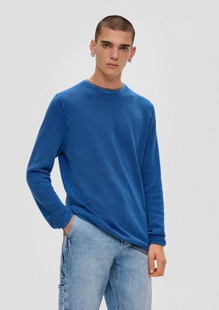 s.Oliver Strickpullover aus reiner Baumwolle - royalblau