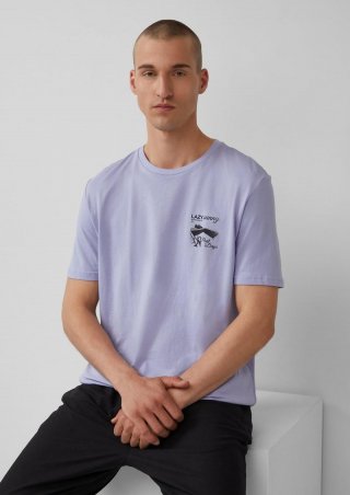 s.Oliver T-Shirt mit kleinem Print - lavendel