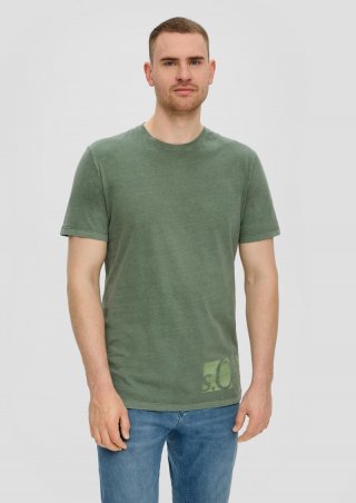 s.Oliver T-Shirt mit Logo-Patch - tannengrün