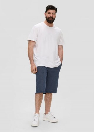 s.Oliver Relaxed: Bermuda aus Baumwollstretch mit Tunnelzug - navy