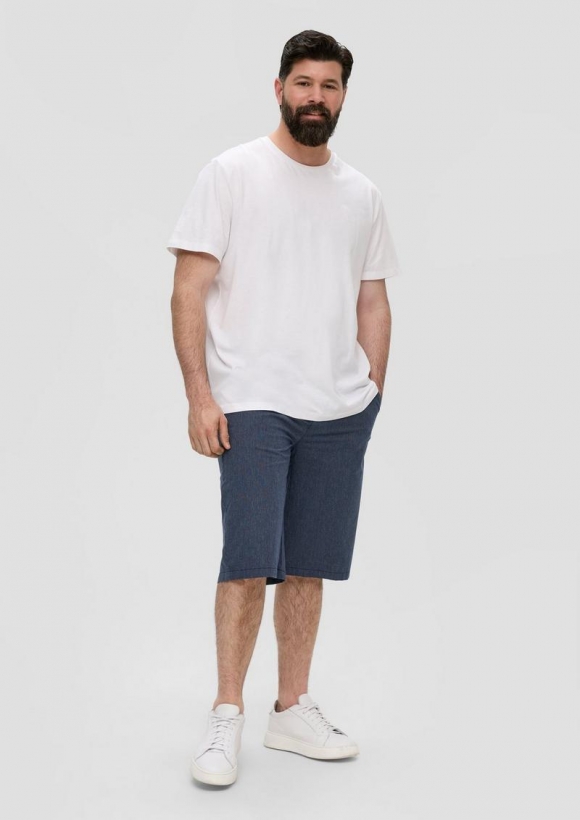 s.Oliver Relaxed: Bermuda aus Baumwollstretch mit Tunnelzug - navy