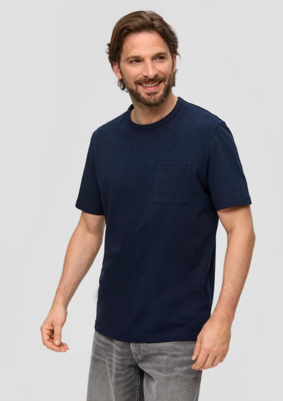s.Oliver T-Shirt mit Brusttasche - navy