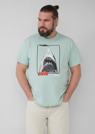 s.Oliver T-Shirt aus Baumwolle mit Jaws© UCS LLC-Print - ozeangrün