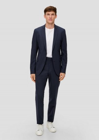s.Oliver s.O ULTIMATE: Anzughose aus hochelastischem Schurwollmix - navy