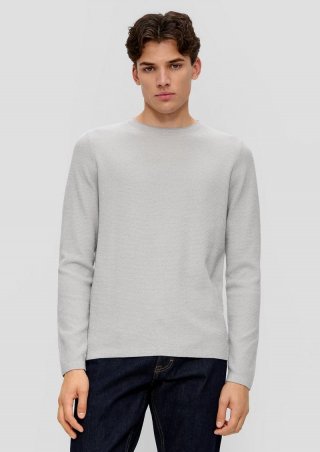 s.Oliver Strickpullover aus reiner Baumwolle - taubengrau