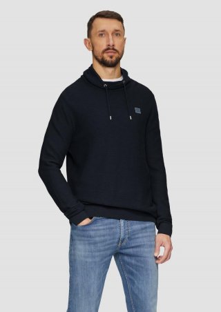 s.Oliver Strickpullover mit Schalkragen - navy