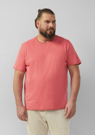 s.Oliver T-Shirt mit Crewneck und Flatlock-Details - korallrot