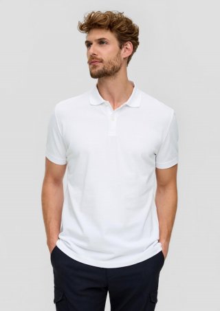 s.Oliver Poloshirt aus Baumwollpiqué - weiß