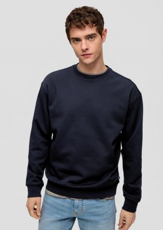 s.Oliver Sweatshirt mit Logo-Stickerei - tiefblau