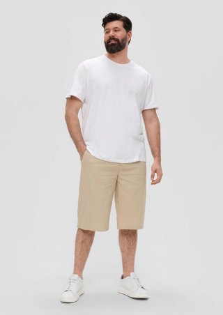 s.Oliver Relaxed: Bermuda aus Leinenmix - beige