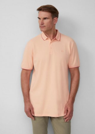 s.Oliver Sportives Piqué-Poloshirt mit Kontrast-Details - papaya
