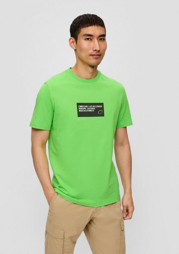 s.Oliver T-Shirt aus Baumwoll-Jersey mit Frontprint - grün