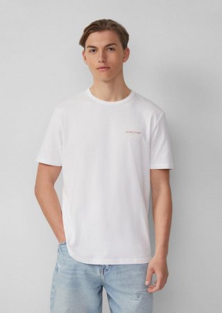 s.Oliver T-Shirt mit Front- und Rückenprint - weiß