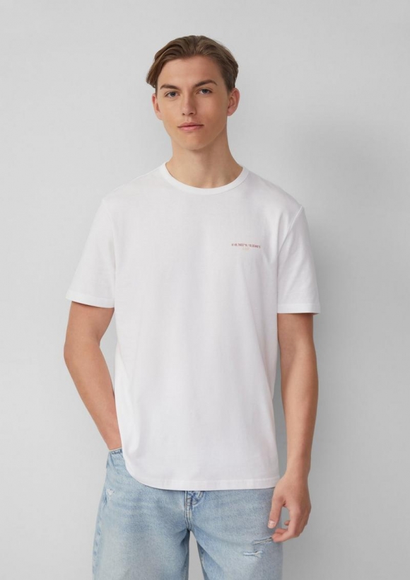 s.Oliver T-Shirt mit Front- und Rückenprint - weiß