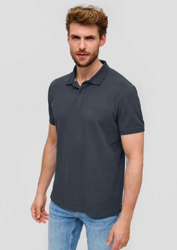 s.Oliver Poloshirt aus Baumwollpiqué - dunkelgrau