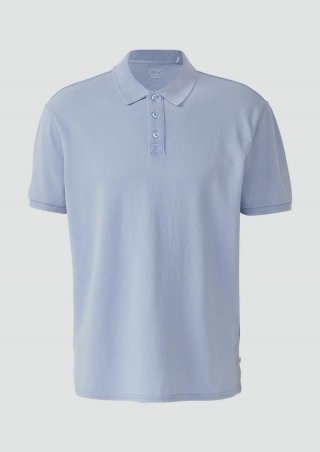 s.Oliver Gewaschenes Polo-Shirt aus Baumwollpiqué - himmelblau